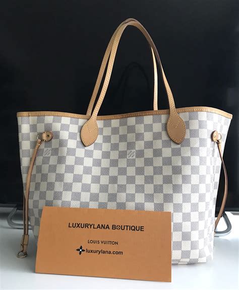 lv damier azur neverfull mm|louis vuitton damier azur tote.